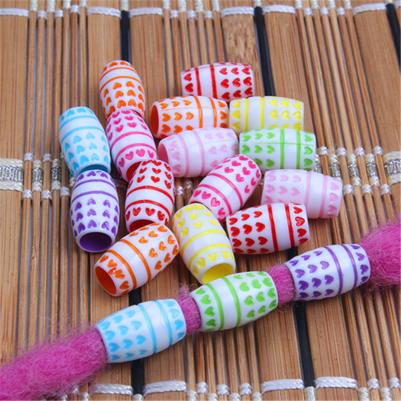 African Wig Dirty Braid Reggae Plastic Colorfulful Hair Ring Large Hole Beads Headdress Kidsren's Braided Hair DIY Beads