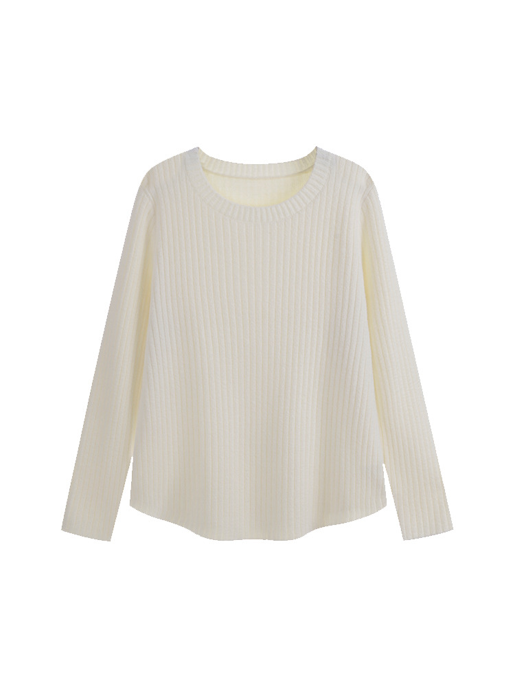 Plus Size Women's Round Neck Base Shirt 2025 Autumn Style for Chubby Women, Loose Inner Knit Top for Women 21875 Extra Large Size