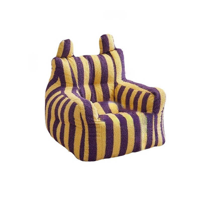 Internet Popular Lazy Sofa Chair Dopamine Children Mini Sofa Baby Reading Corner Cute Small Sofa Cartoon Stripes