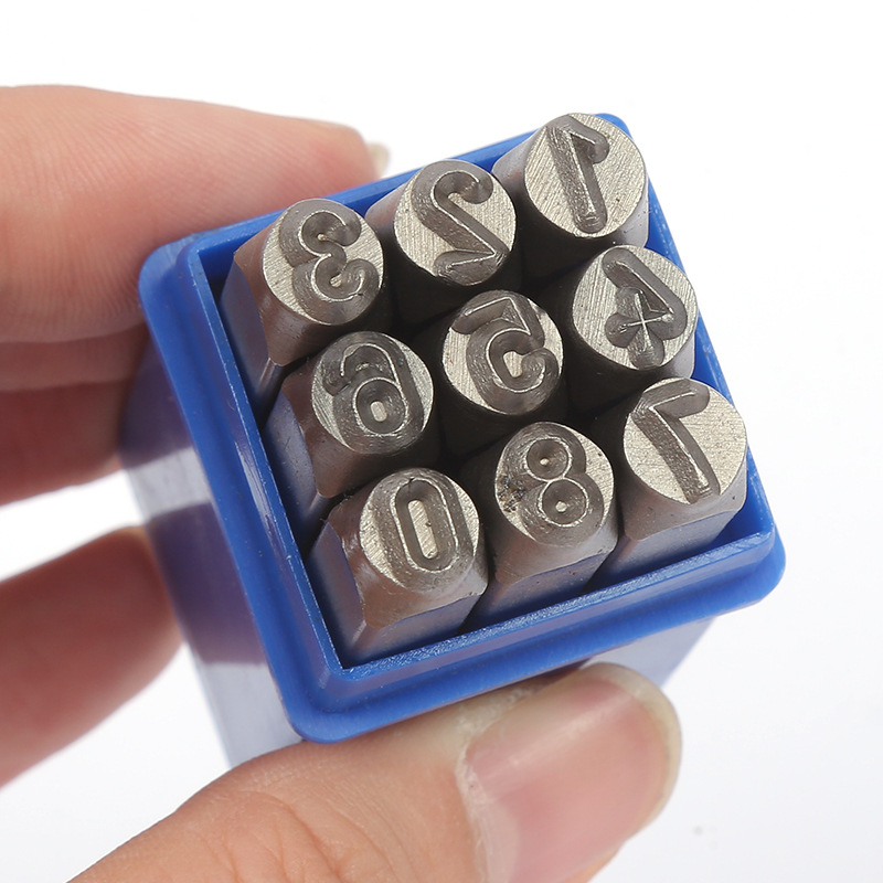 Factory spot wholesale 6mm8mm digital steel number blue box English steel alphanumeric letters steel seal