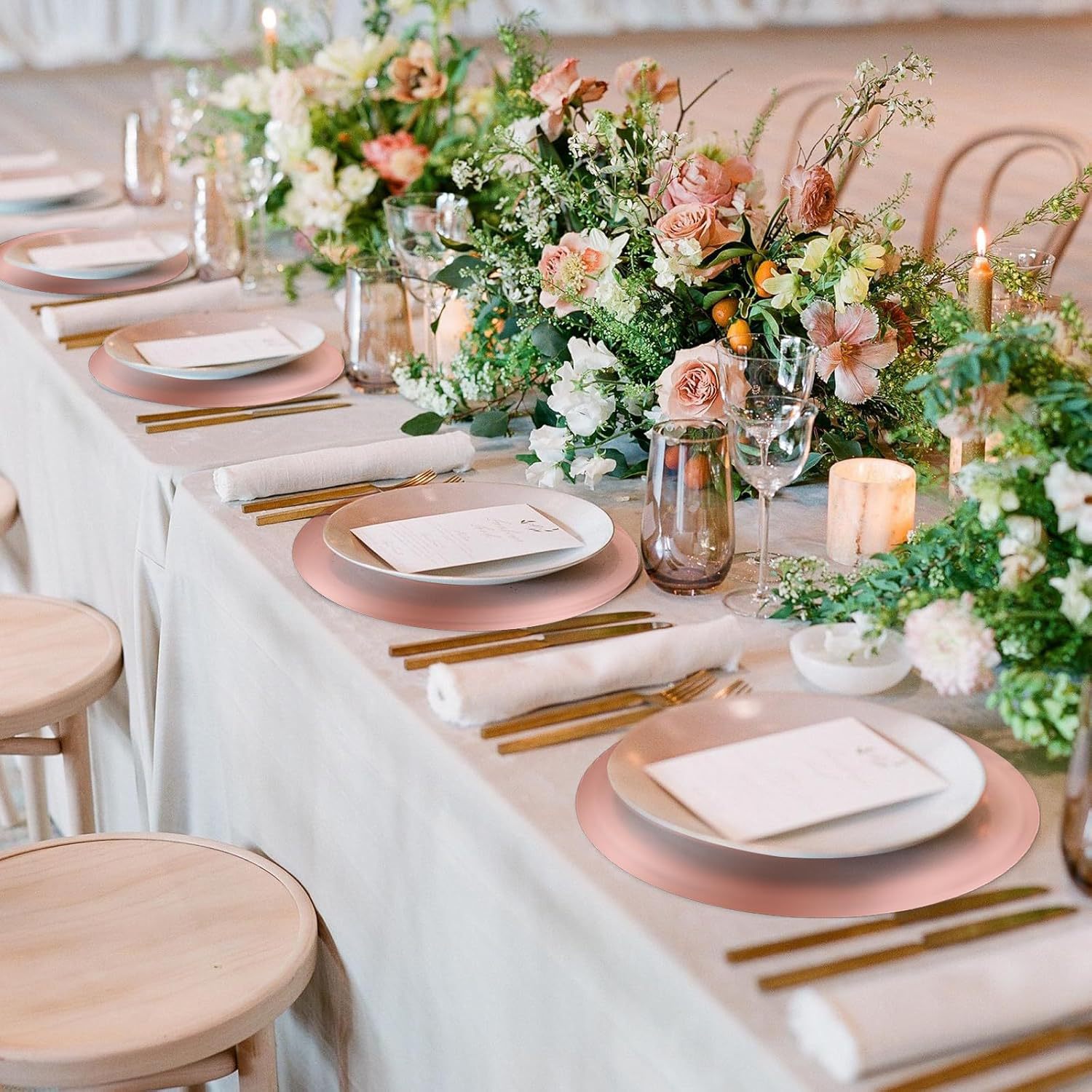 Cross-Border Amazon Disposable Rose Gold Paper Placemats Suitable for Dining Table Kitchen Banquet Wedding Birthday Dinner Decoration