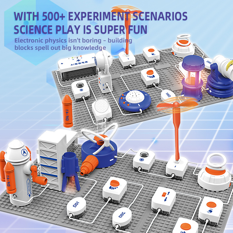 Cross-Border Ai Voice Physical Circuit Digital Building Blocks Educational Toys Primary School Students Science and Education Toy Set Gifts