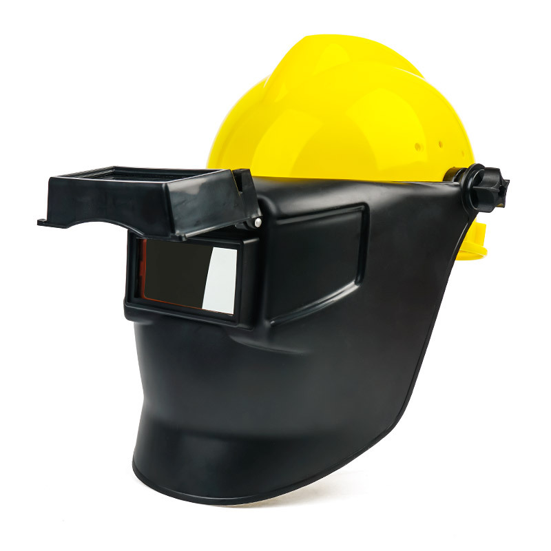 Welding high-altitude operation mine flip-type slot type high-altitude welding mask with safety helmet welding mask welding cap