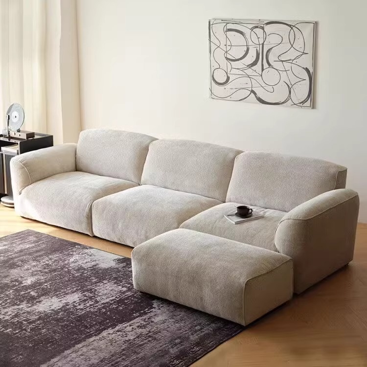 Vintage-Style Rand Sofa, Italian-Style, Removable and Washable, High-End Fabric, Living Room, Retro, Suitable for Large and Small Spaces, Straight-Row Combination