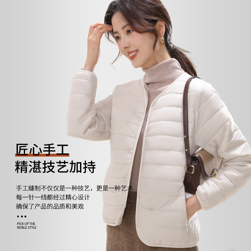 Women's New Autumn and Winter Collarless Intimates with Cashmere Coat, Light down Cotton Coat, Women's Short Style 62116