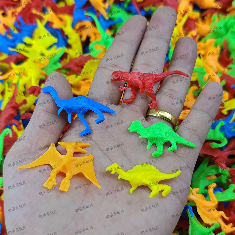 Cross-Border Mini Soft Plastic Dinosaur 24 Styles Pvc Small Artificial Dinosaur Model Solid Color Archaeological Gashapon Machine Accessories