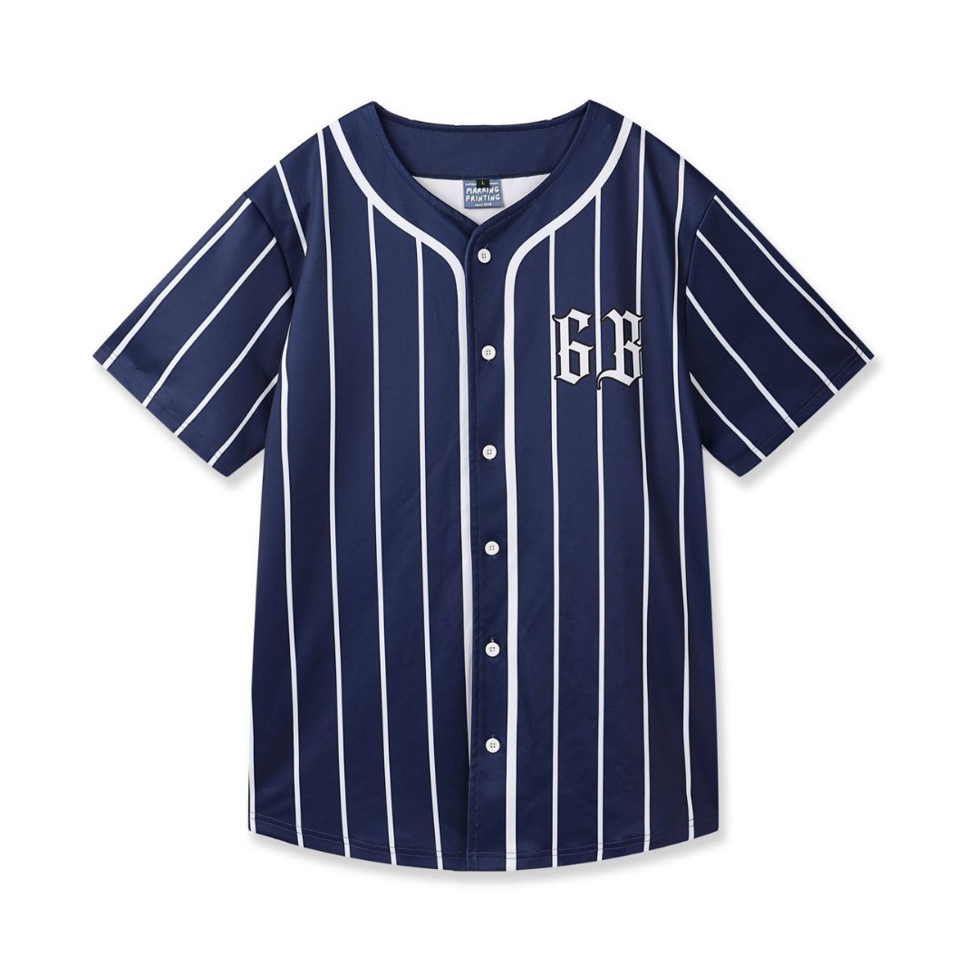 Foreign Trade Cross-Border Sublimation Digital Printing Summer Short-Sleeved Baseball Shirts with Pictures and Samples Printed with Customized Logo