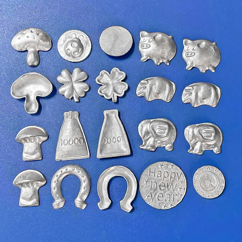 Tin-Bismuth Alloy Link Four-Leaf Clover Foreign Good Luck Charm Lucky Coin Tin Casting Set