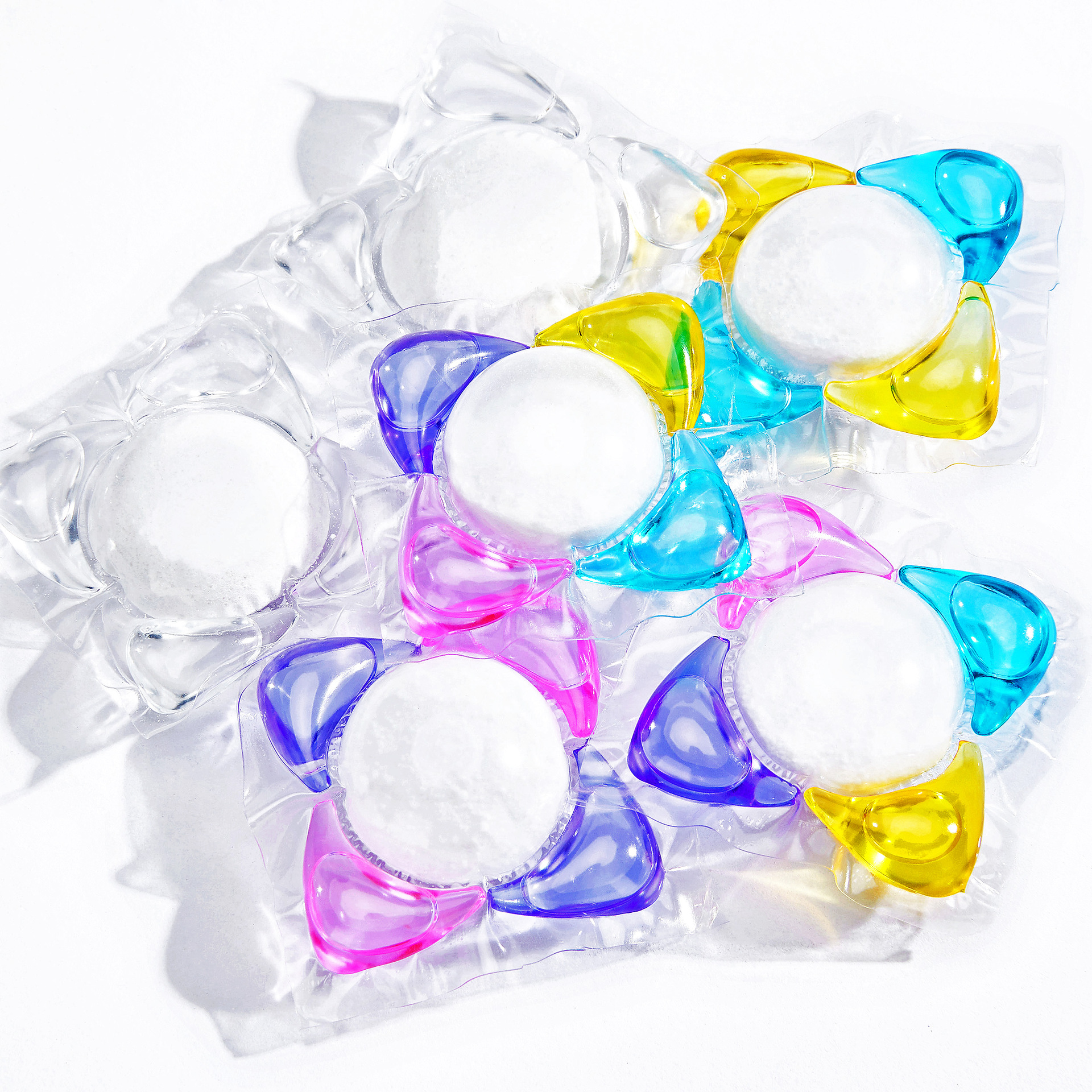 Five-chamber dishwashing gel beads dishwasher companion detergent dishwashing powder multi-effect in one fast dissolving oil stain sterilization