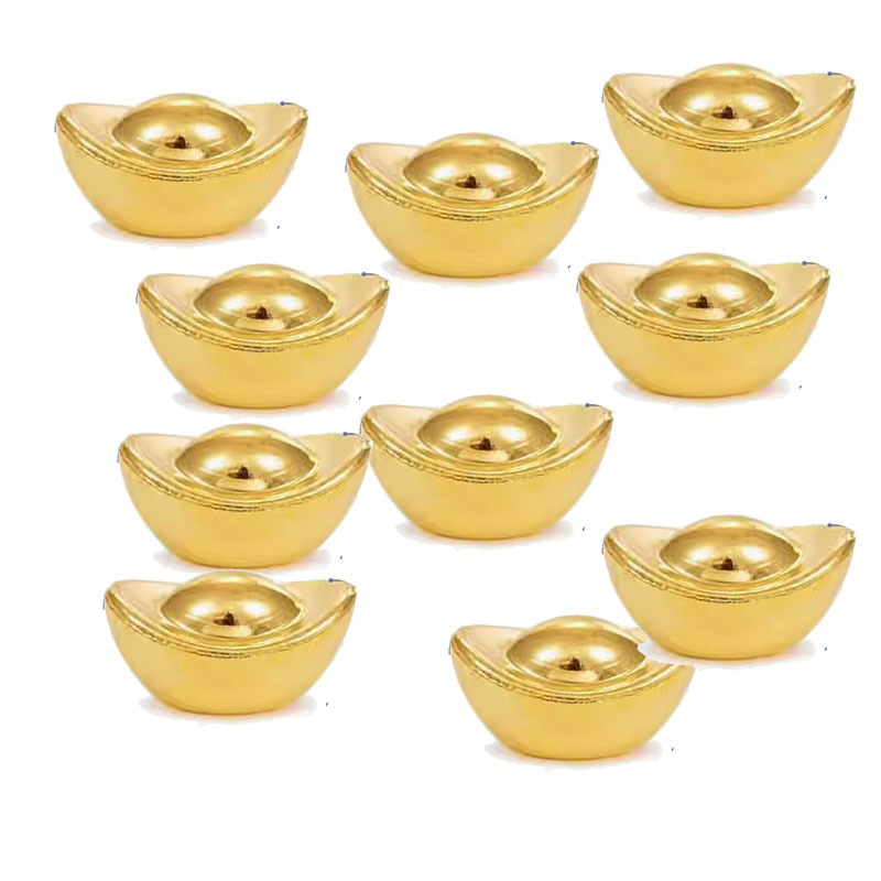 Solid imitation sand gold ingot 1cm small ingot wholesale cornucopia decorative gold jewelry opening housewarming gift