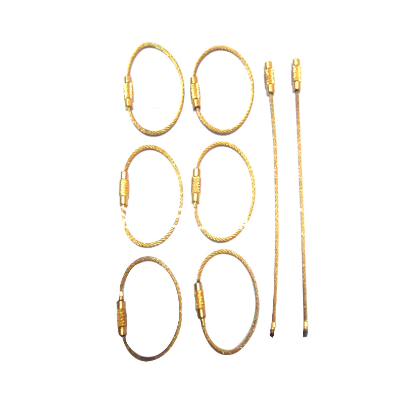 All kinds of color paint steel wire rope wire ring key ring key chain paint steel wire ring buckle wire lock Wei also rope