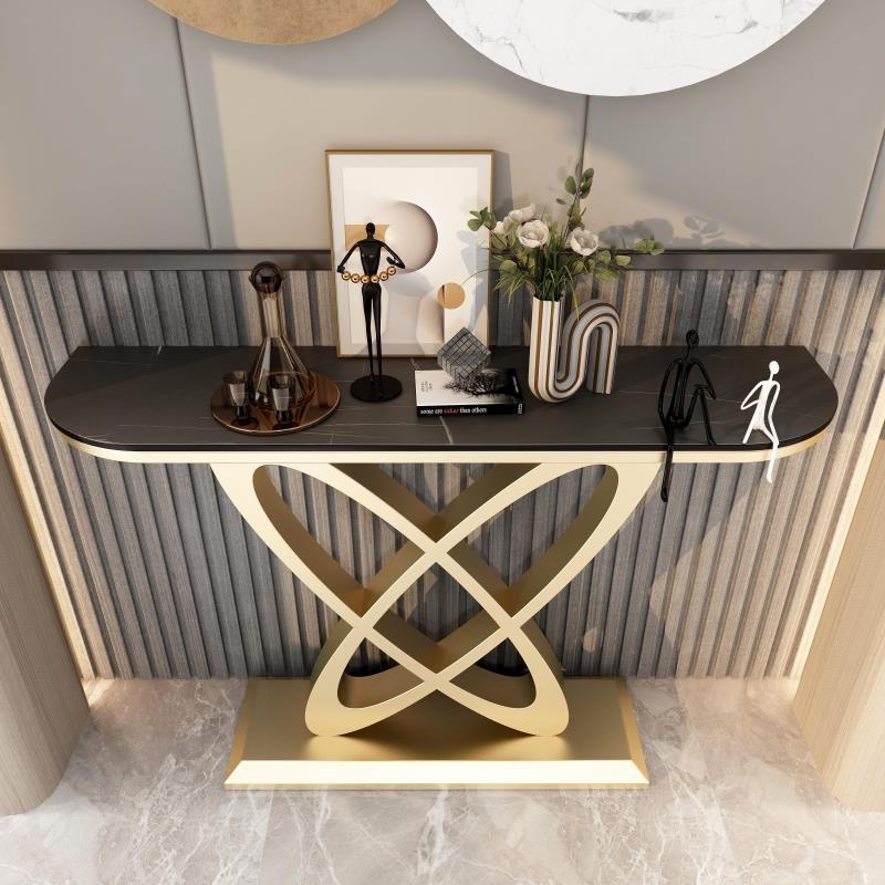 Italian-style light luxury Rock plate creative entrance table modern minimalist entrance corridor living room wall view entrance table