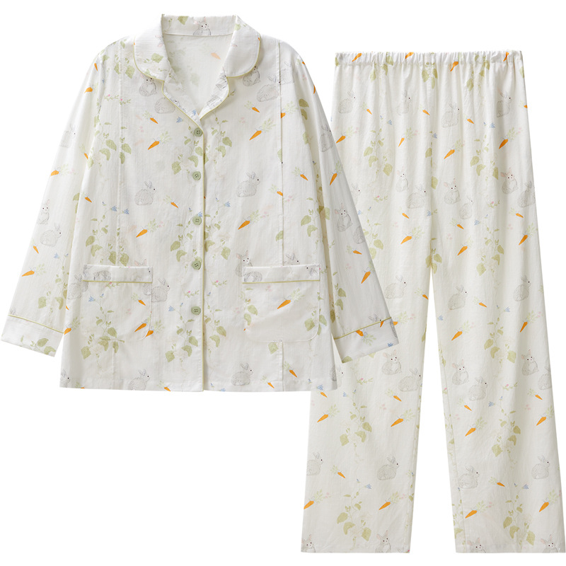 October Crystalline Flower Stream Rabbit Moon Clothing Pure Home Service Cotton suit Saro Antibacterial 7A Super Breathable Spring/Summer 2025