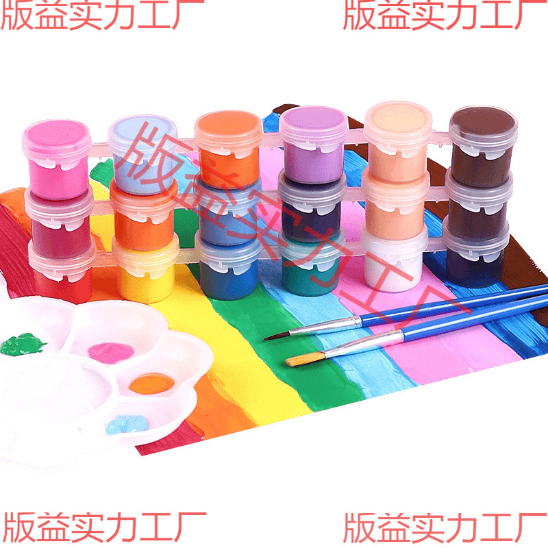 Children's Acrylic Paint 12-Color Set 6 Conjoined Kindergarten Students Art Painting Graffiti DIY Plaster Paint Strips
