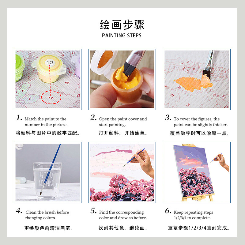 Cross-border Digital Oil Painting diy Source Factory Amazon Foreign Trade Personalized Photos & Oil Painting Wholesale