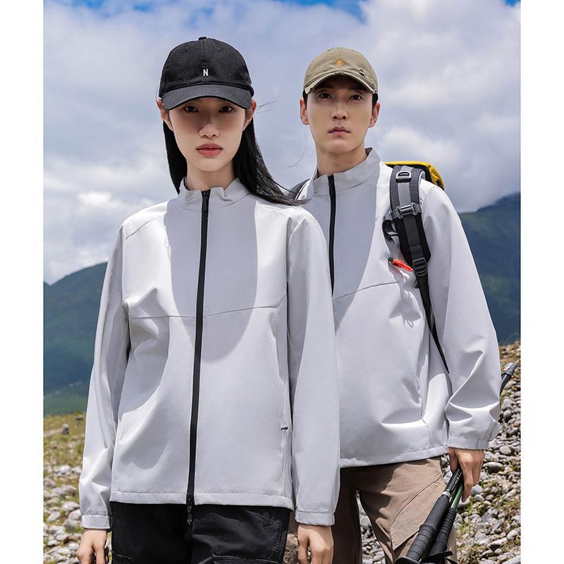 Outdoor Three-proof Thin Vertical Collar Jacket Custom Print Logo Print Embroidered Business Jacket Coat Work Clothes