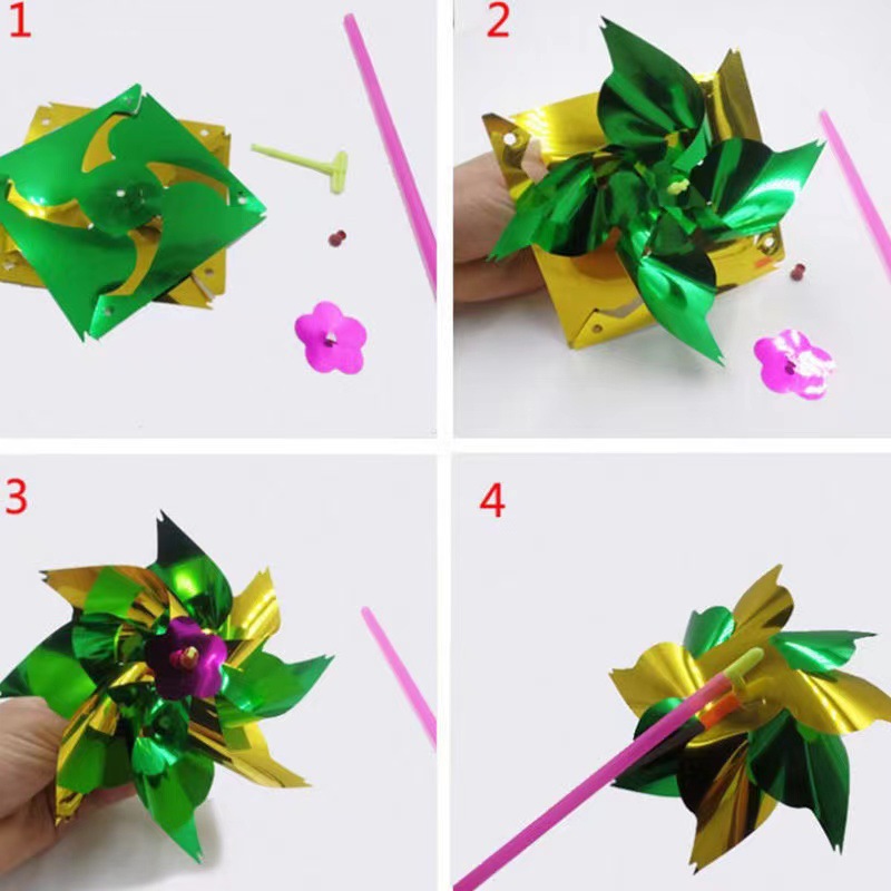 Single Flower Small Thin Slice Pinwheel Multicolored DIY Street Stall Scan Code Small Gift Toy Kindergarten Decoration