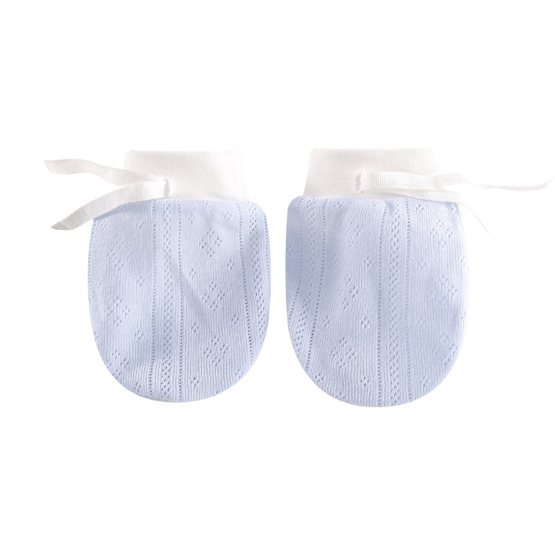 Baby Anti-Scratch Face Cotton Gloves Drawstring Lace Baby Adjustable Gloves Newborn Protective Gloves Autumn and Winter New Style