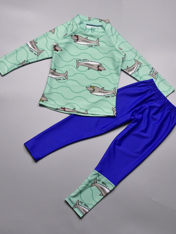 Корейский детский купальник для мальчиков, средний и большой размер, раздельный, защита от солнца, большой размер