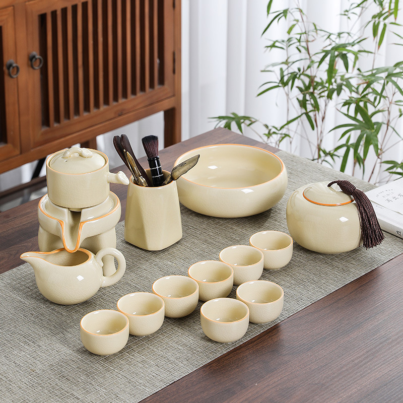 Набор чая Dehua Ru Kiln, полный комплект, высококачественный набор, автоматическая ленивый каменный измельчитель чая