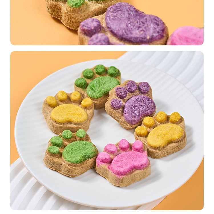 Pet Snacks Freeze-Dried Cat Paw Cakes Cat Snacks Freeze-Dried Raw Bone Meat Kittens Adult Cats Chicken Fruits and Vegetables Individually Packed