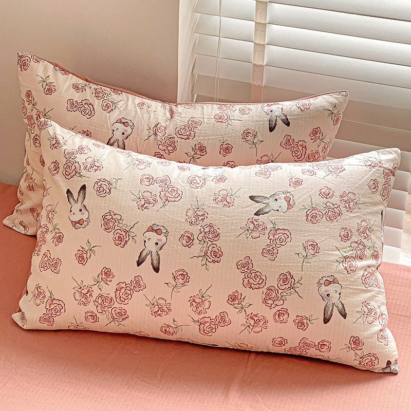 Ins Quilt Cover Full Set of Four Pieces Three-Piece Set Quilt Washed Cotton Bed Sheetss College Dormitory Bedding