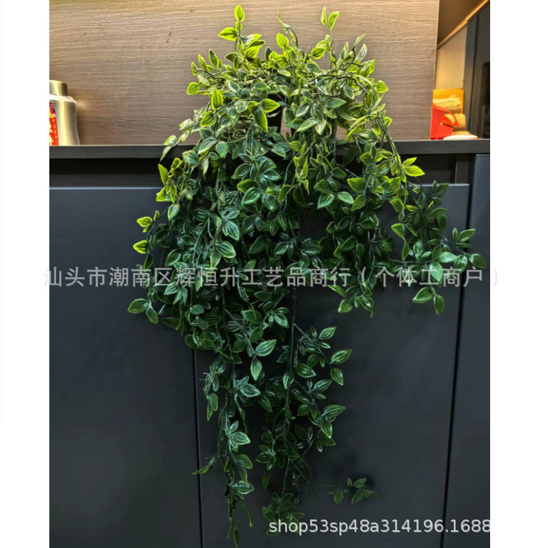 Cross-border Hanging Simulation Mandala Green Plant Potted Plant Combination suit Indoor Home Decorations Frosted Black Potted Plant