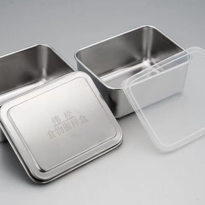 304 stainless steel food sample storage box special box kindergarten square sealed with lid school Hotel canteen