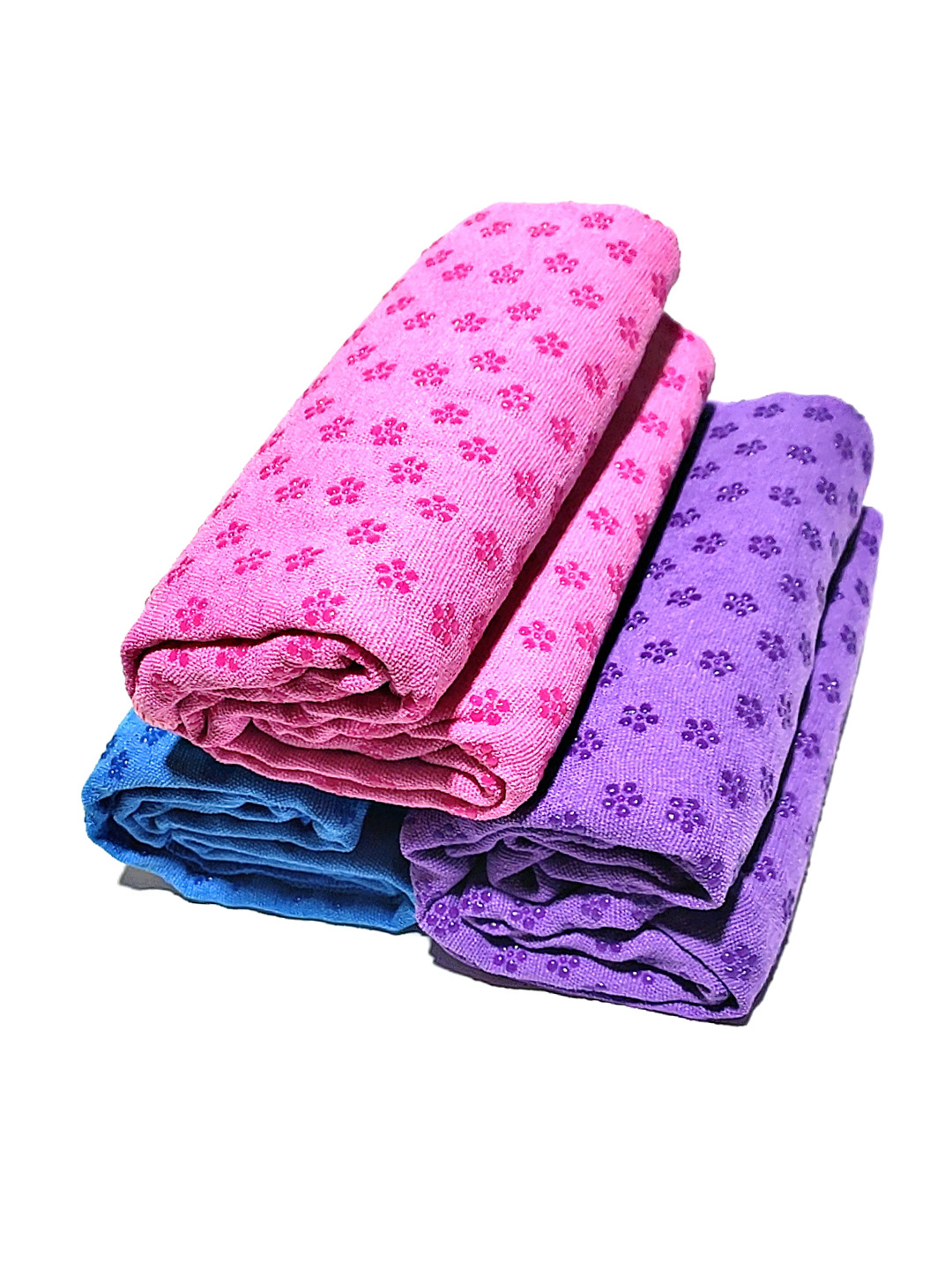 PVC Plum Blossom Yoga Household Spreading Towel Sweat-Absorbing Thickened Non-Slip Towel Cloth Pad Portable Yoga Fitness Sports Blanket
