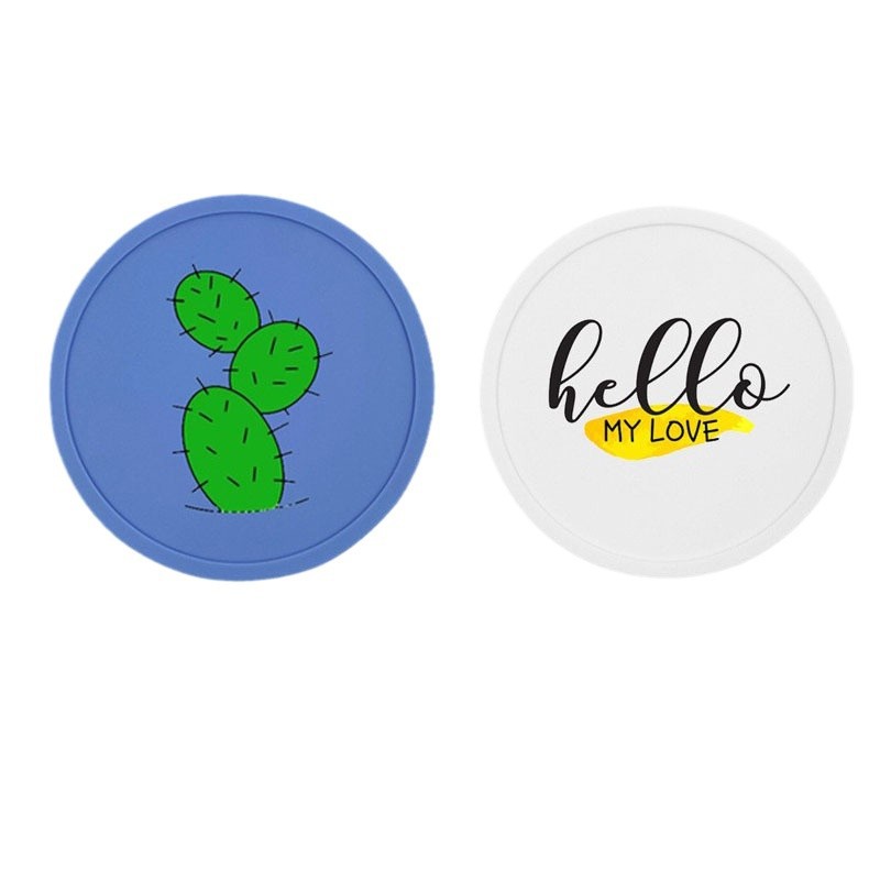 Silicone Coaster Round Tea Mat Insulation Mat Non-Slip 10cm Printable Logo Waterproof and Spill-Proof 8cm 9cm Coaster Customization