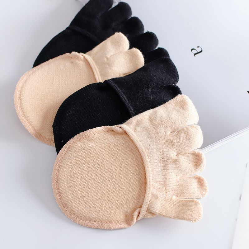 Five-Finger Socks, Summer Thin Half-Palm Socks, Towel Bottom Sponge Pads, Women's Invisible Forefoot Socks, Split-Toe High-Heeled Socks