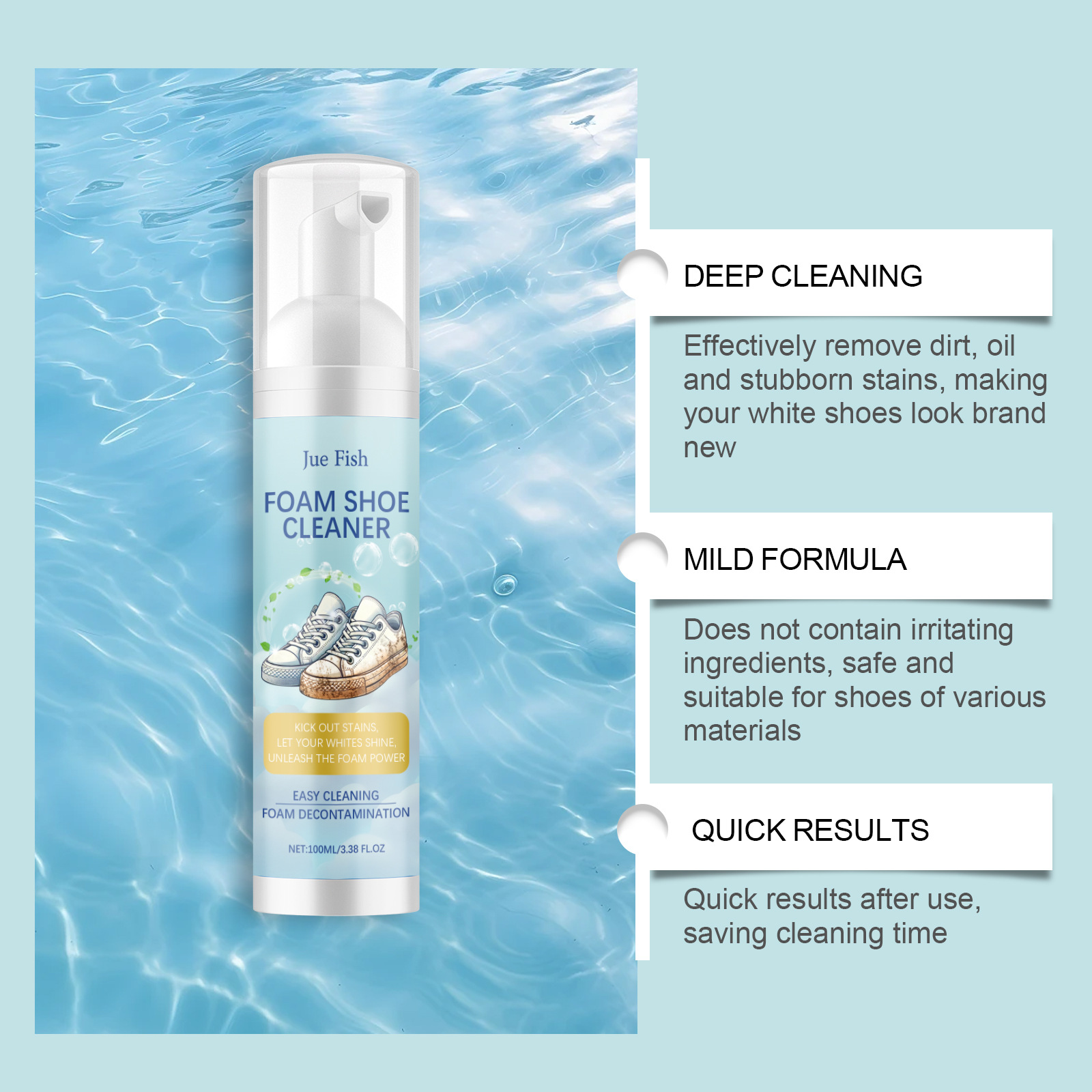 Jue Fish White Shoe Foam Cleaning Set Foam Cleaning Stain Removal Sneaker White Shoe Cleaner