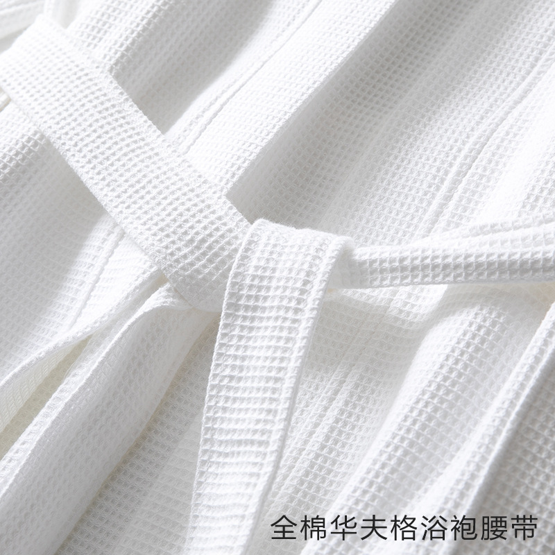 Hotel Bathrobe Belt Accessories Pure Cotton Nightgown Straps Coral Velvet Lace Waffle Lace Bathrobe White