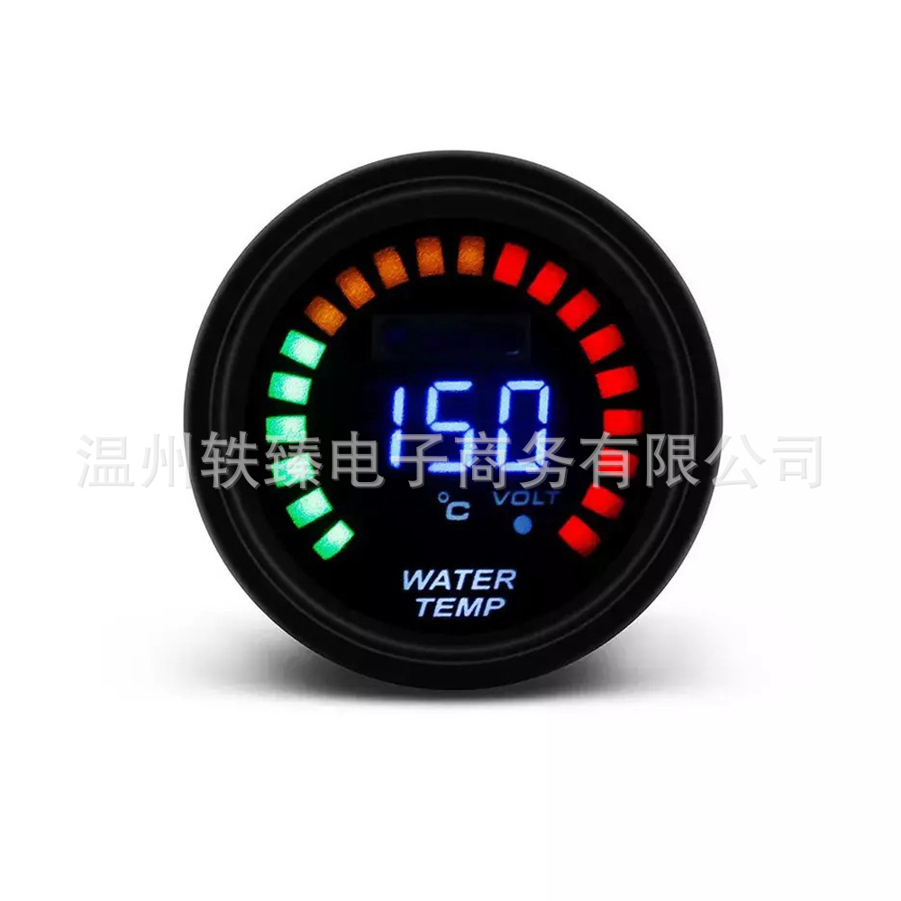 52MM2 inch racing car modified meter 12V universal water temperature meter LED scale digital display car meter