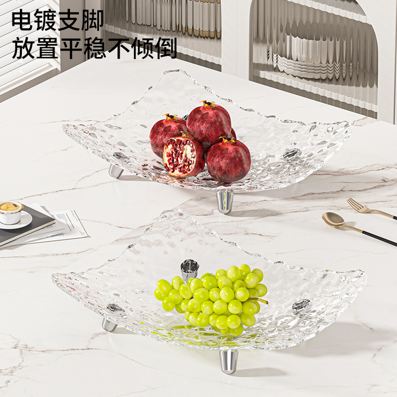 Light Luxury Style High Beauty Value Home Living Room Coffee Table Fruit Snacks Dried Fruit Candy Storage Plate Plastic Fruit Plate Fruit