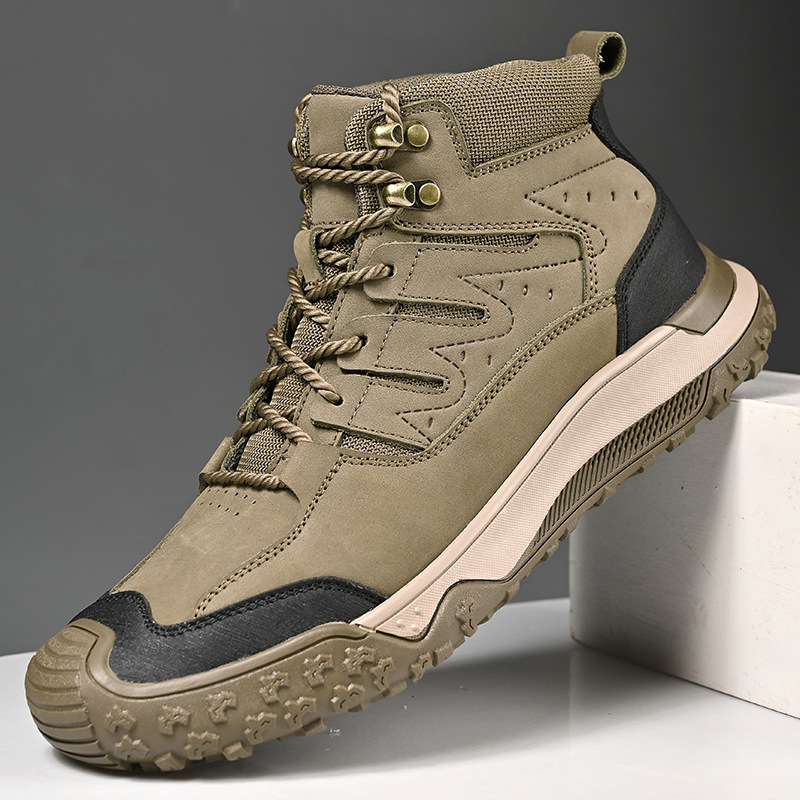 Winter foreign trade non-slip outdoor high-top shoes men's wear-resistant breathable hiking shoes new cross-border plus size men's hiking shoes