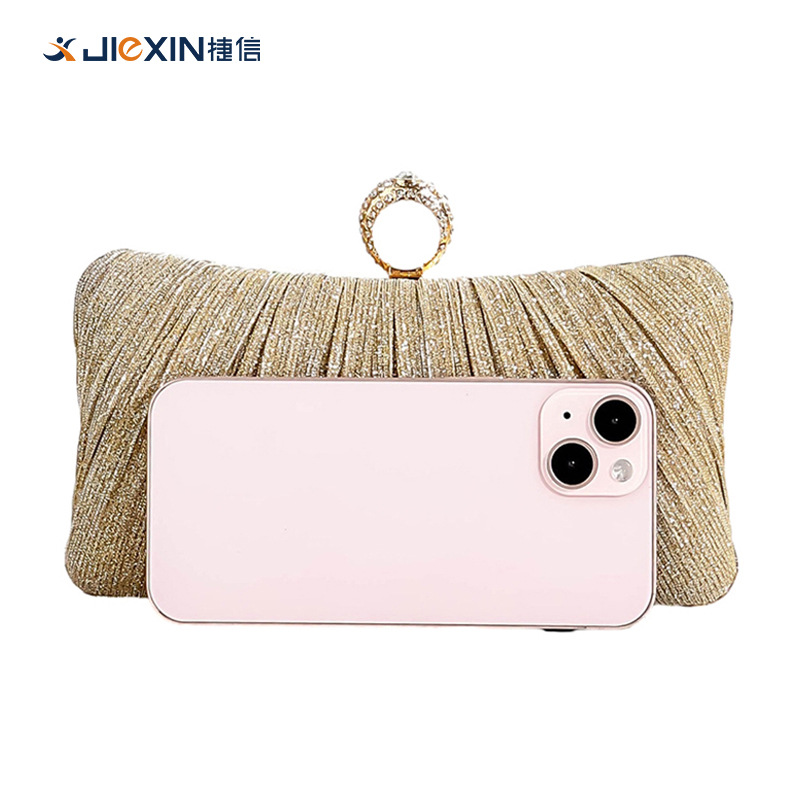 New Dinner Bag Pleated Clutch Bag Evening Bag New Chinese Style Banquet Bag Ladies Cross-Body Pleated Dress Cheongsam Bag