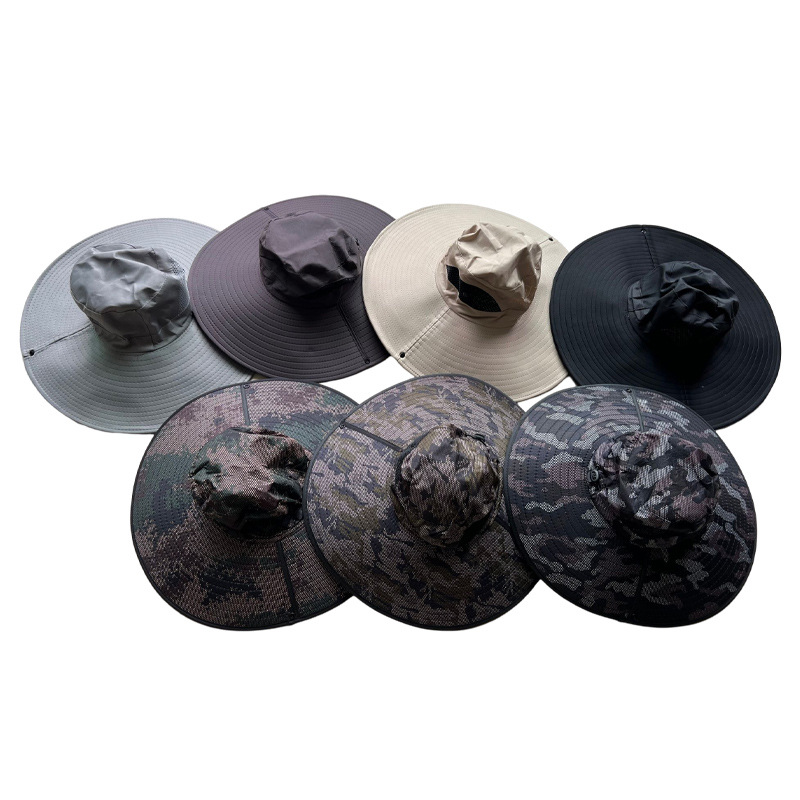 Manufacturer Customized Large Brim Mountaineering Hat Fishing Gear Supplies Fisherman Hat Summer Fashion Outdoor Sunshade Fishing Hat