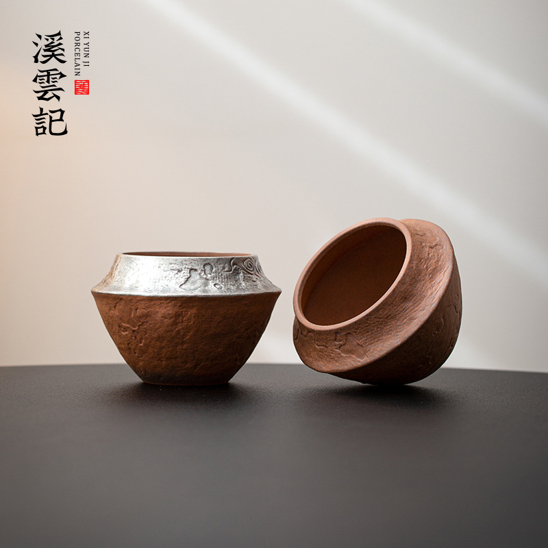 Старая керамика, серебряный ретро стиль, грубая керамика для мытья чая, настольное ведро для чайных остатков, аксессуары для чайной церемонии