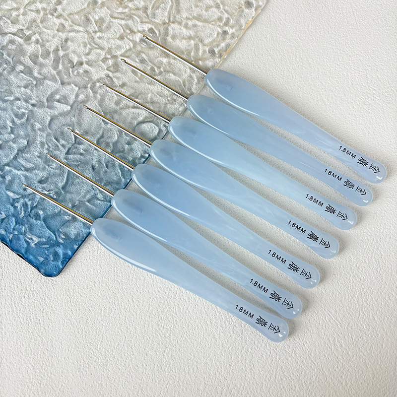 Jinlan Crochet Blue Moonlight Resin 2.0 New Needle Head Hand Knitting Tool