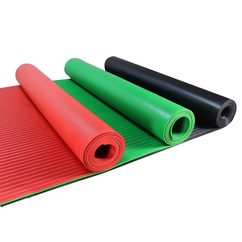 Distribution room 3mm striped rubber sheet Black Red 5mm non-slip rubber mat insulation rubber non-slip rubber sheet