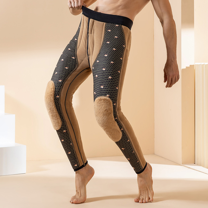 Extra Thick Middle-aged and Elderly Cotton Pants Winter High Waist Waist Protection Knee Pants Men's Warm Pants Wool fleece-lined Thickened Super Thick Autumn Pants