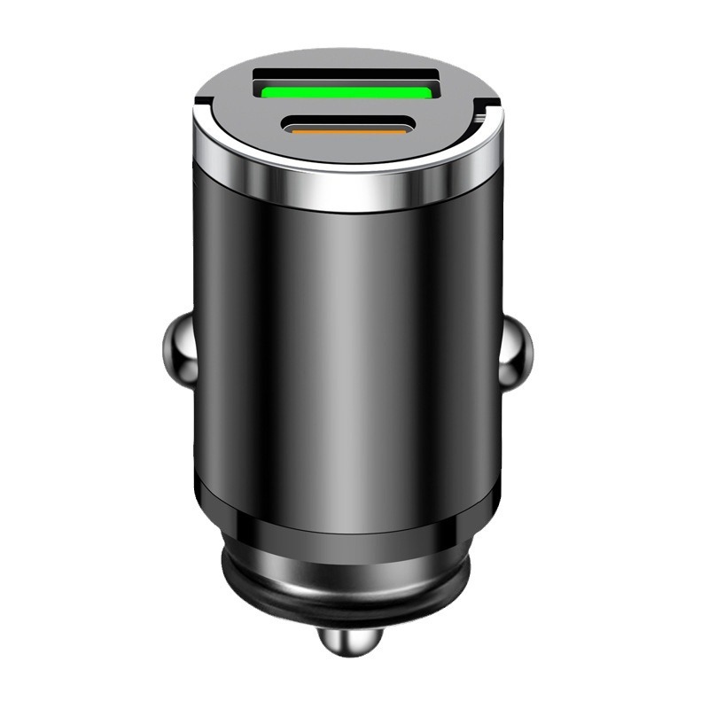 Cross-border mini invisible PD30W car charger super fast charger car cigarette lighter car phone charger charging head.