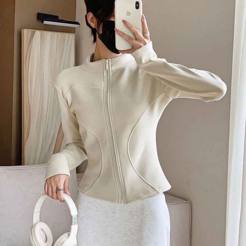 2025 New Autumn and Winter Warm Slimming Look Long-Sleeved Outer Windproof Tops for Women American Niche Stand-Up Collar Jackets for Women