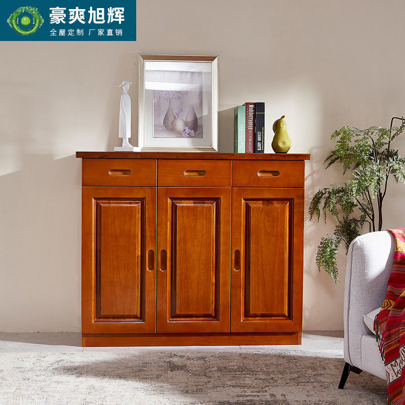 Luxurious Xuxi Camphor Wood Entryway Foyer Storage Cabinet, Modern Chinese-Style Simple Multifunctional Shoe Cabinet with Multiple Storage Options