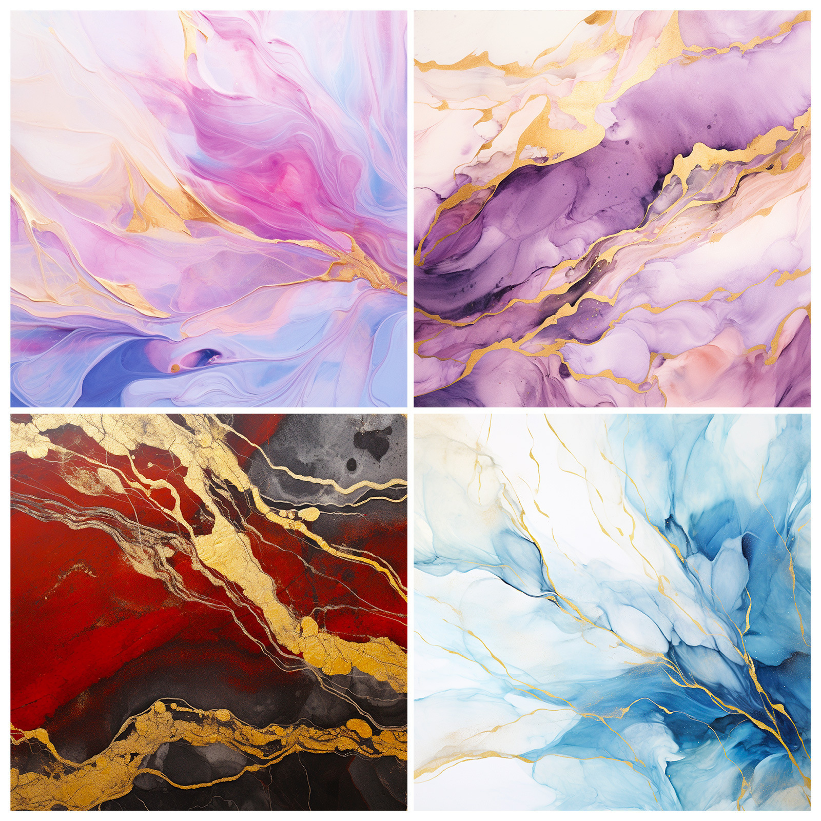 12 Sheets/Pack Red Pink Marble Gilt Background Paper DIY Cross-Border New Handbook Cutting Thin Material Paper