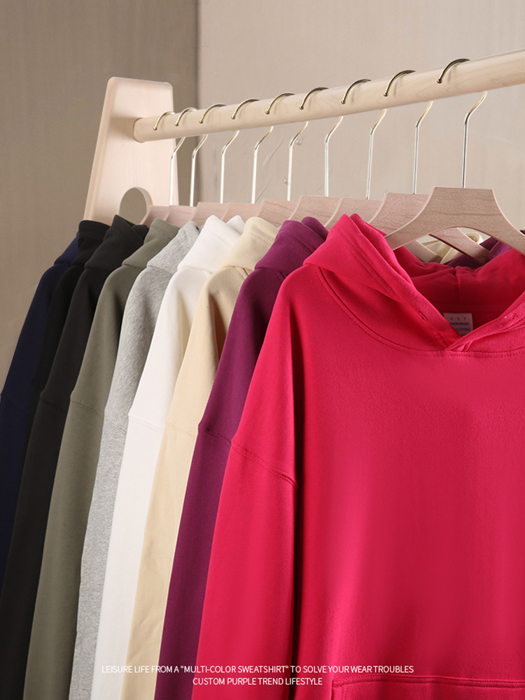 2025 New Solid Color Dopamine Heavyweight 420g Terry Cotton Men and Women Couple Same Style Hooded Sweatshirt Customized