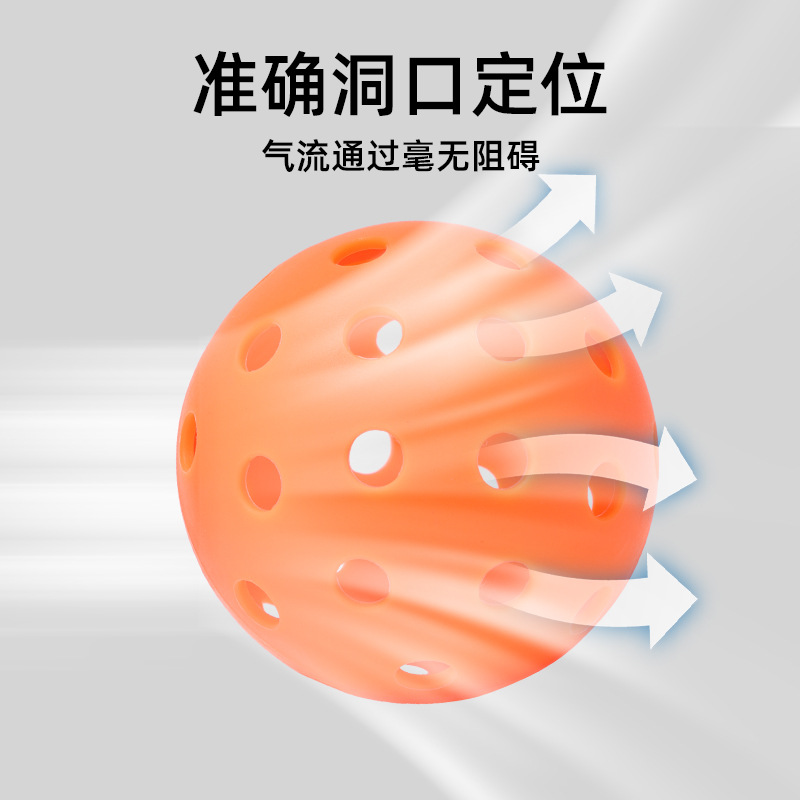 Cross-Border 26/40 Hole Pickleball Indoor and Outdoor Practice High Elastic Hole Ball Rolling Plastic Ball Kidsren's Toy Ball