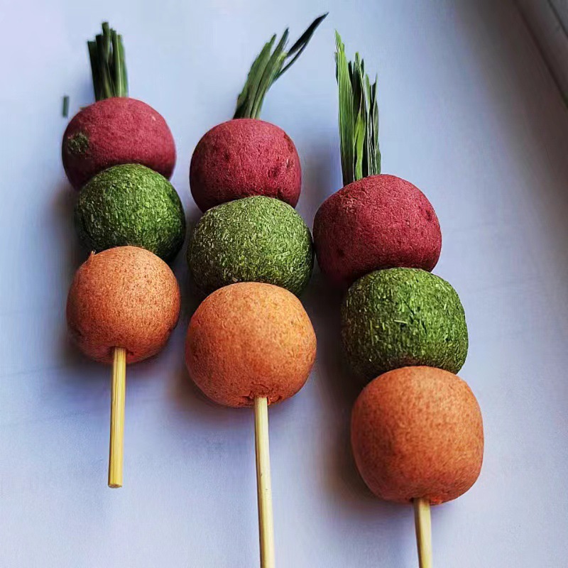 Strawberry Hamster Teething Snacks Totoro Rabbit Golden Bear Flower Branch Teething Interactive Landscaping Snacks 3 Pieces