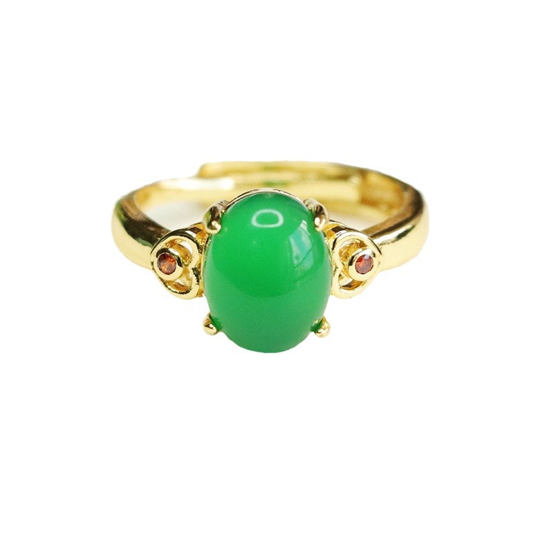 Love Yu green chalcedony ring red agate ring ring ring palace wind factory wholesale generation AY3101302